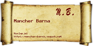 Mancher Barna névjegykártya